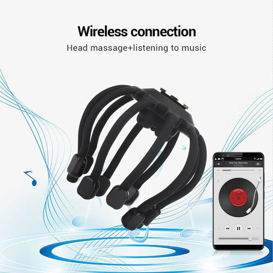 Bluetooth Electric Octopus Claw Head Scalp Massager Vibration Massage Therapeutic Head Scratcher Relief Fatigue Improve Sleep