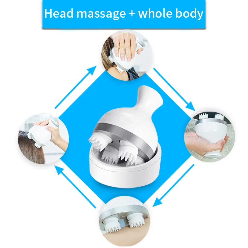 Scalp Head Massager Body Massager Health Care Relax Shoulder Neck Deep Tissue Head Scalp Massage Kneading Vibrating Device